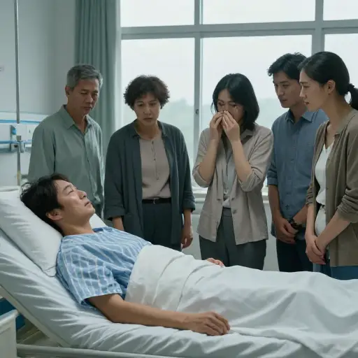 当病人的病情恶化时，家人担心最坏的情况，并准备了坏消息。