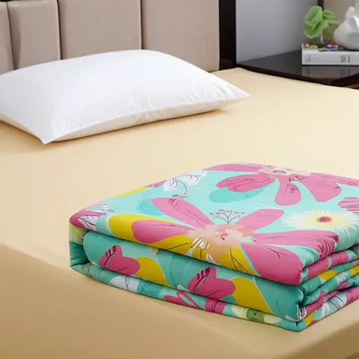 我的床上有一个枕头和一个被子。