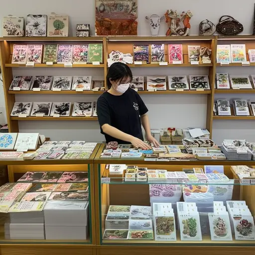 他们卖纪念品、明信片之类的东西。