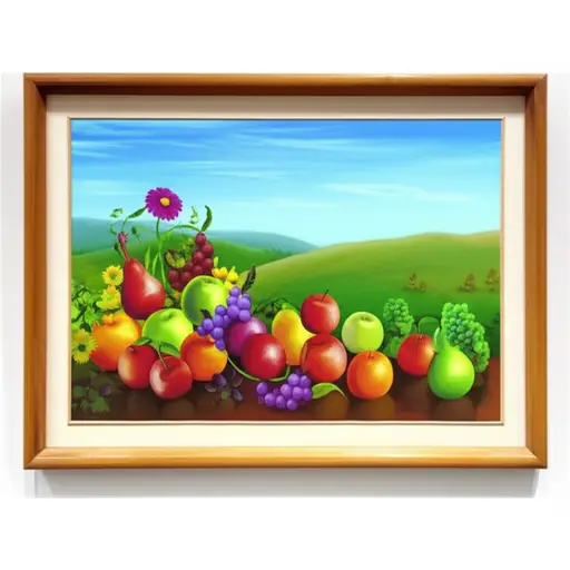 墙上挂着一幅漂亮的画。