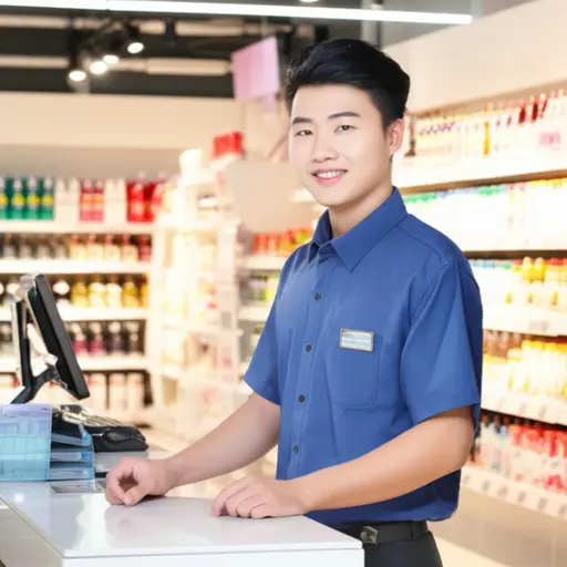 他在一家商店担任售货员。