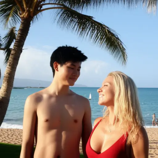 我在夏威夷第一次见到了她。