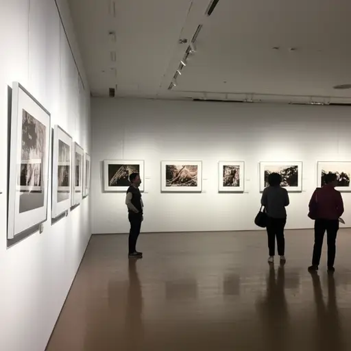 我们周末去看了一场摄影展。