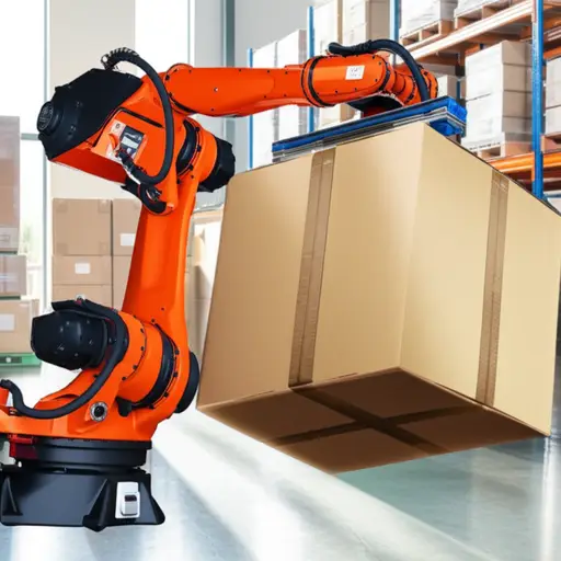 这个机器人可以搬运重箱子。