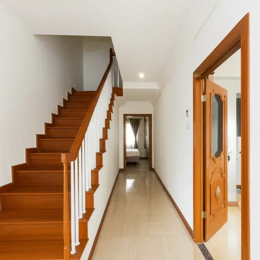 我的卧室在楼上。