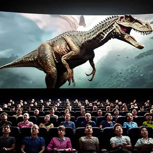 电影中的特效如此逼真，以至于恐龙看起来像是活的一样。