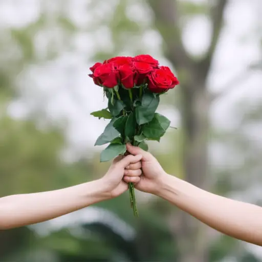 他给了我一束玫瑰。