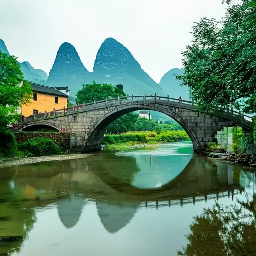 这座桥连接了两个村庄。