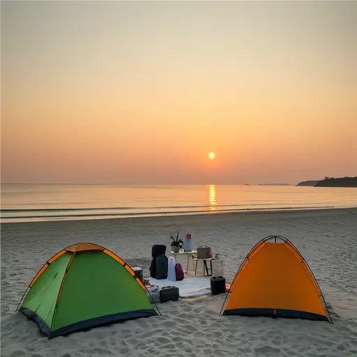 我们在海滩附近露营了两晚。