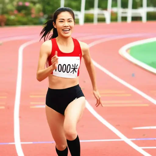 在100米赛跑中，她获得了第一名。