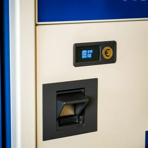 这台自动售货机只接受欧元硬币。