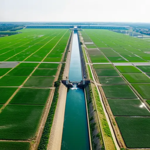 这条运河将水从水库引到农田。