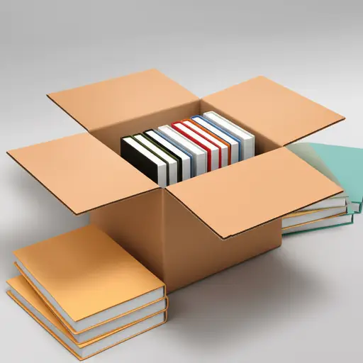 我们把书装在一个纸板箱里。