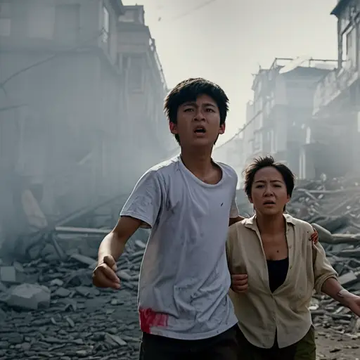 一颗炸弹爆炸了，一个男孩从事故中救了我。