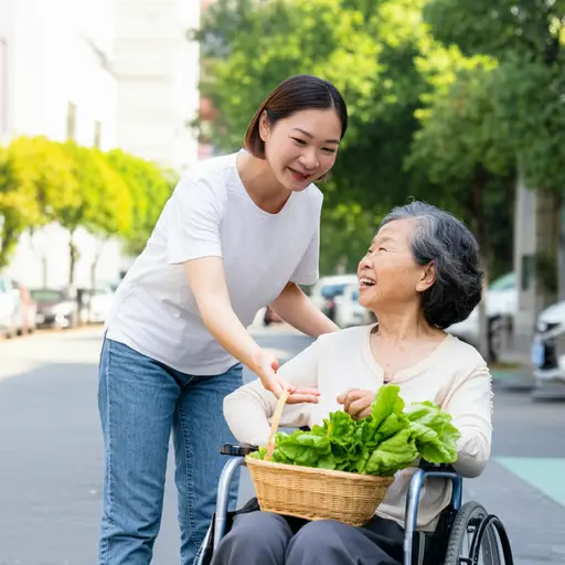 她是一位善良的女士，总是帮助她的邻居。