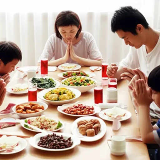 我们为这顿饭做了感恩祷告。