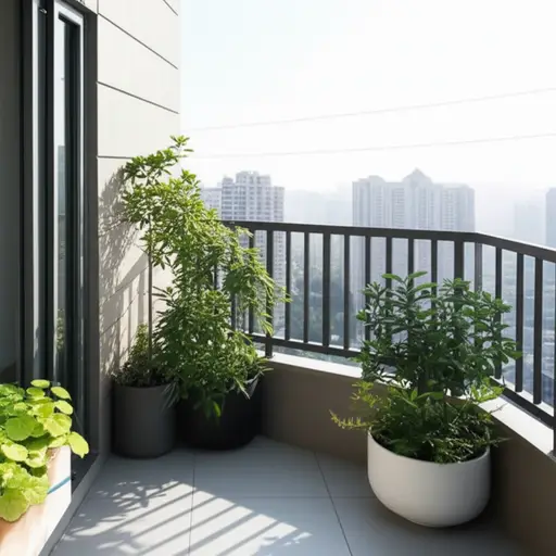 我们的新公寓有一个朝东南的阳台。