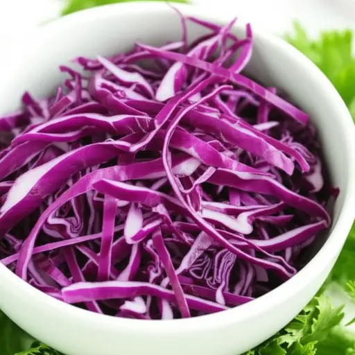 红卷心菜给沙拉增添了色彩。