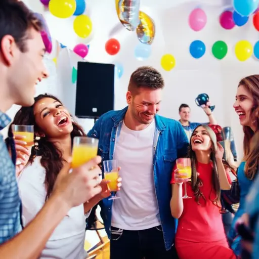 我们在派对上玩得很开心。