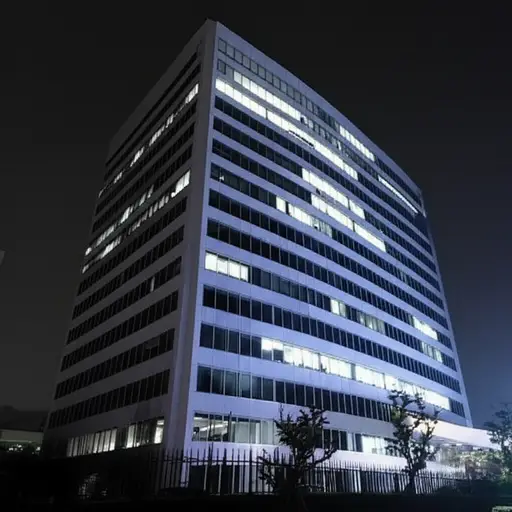 大楼里所有的灯在午夜都会熄灭。