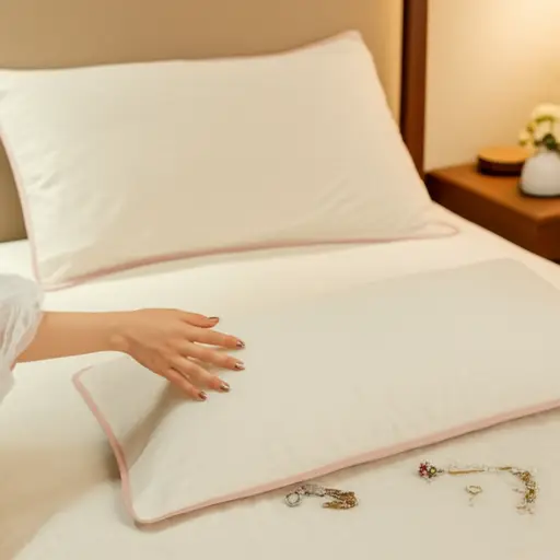 她过去常常把珠宝藏在枕头底下。