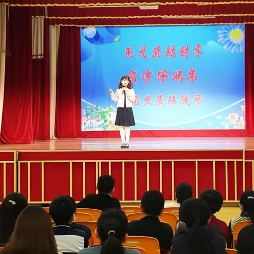 她在学校戏剧中扮演老师的角色。