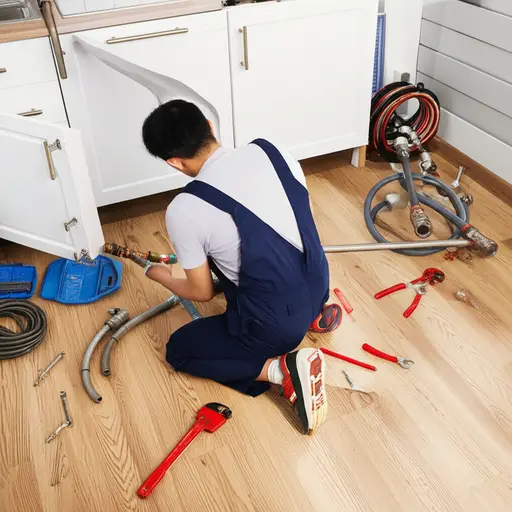 水管工来修理爆裂的管道了。