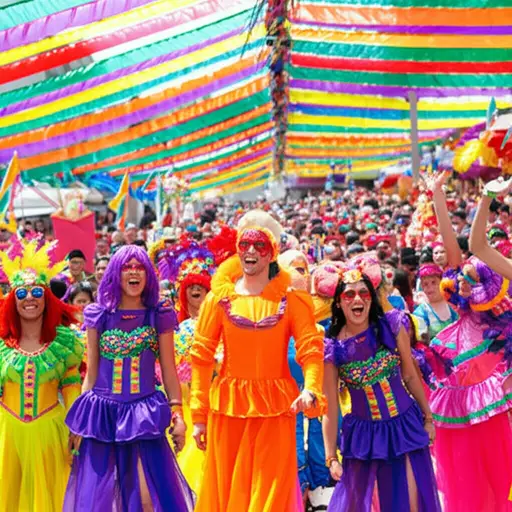 我们在当地的狂欢节上享受了热闹的氛围。