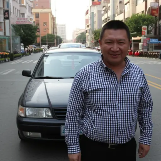 他去年买了一辆二手车。