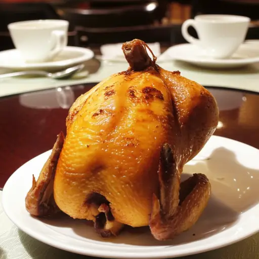 我晚餐刚吃了一顿美味的烤鸡。