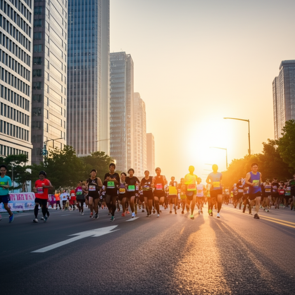 马拉松比赛通常在清晨开始，以避开炎热天气。
