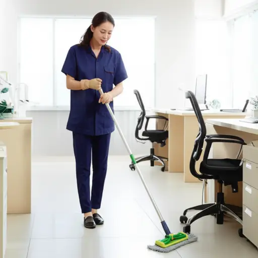 我妈妈是一名办公室清洁工。