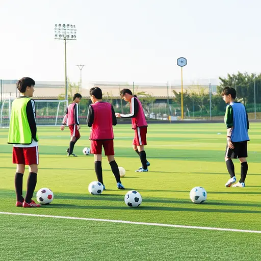 足球训练在下午四点开始。