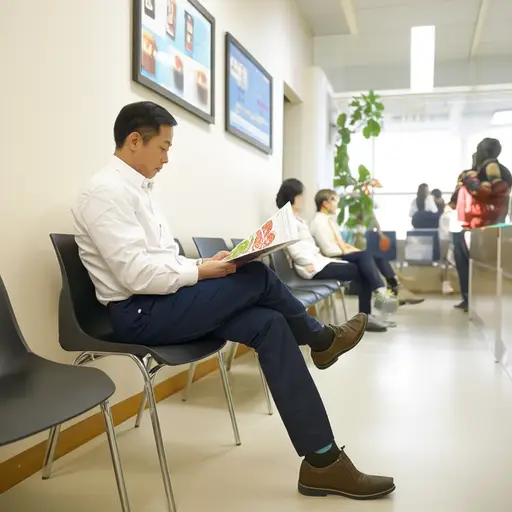 我在牙医诊所等候时翻阅了一本健康杂志。