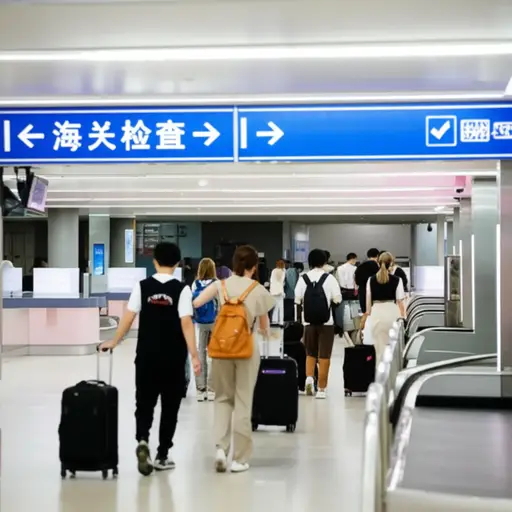 着陆后，我们直接前往海关检查处。