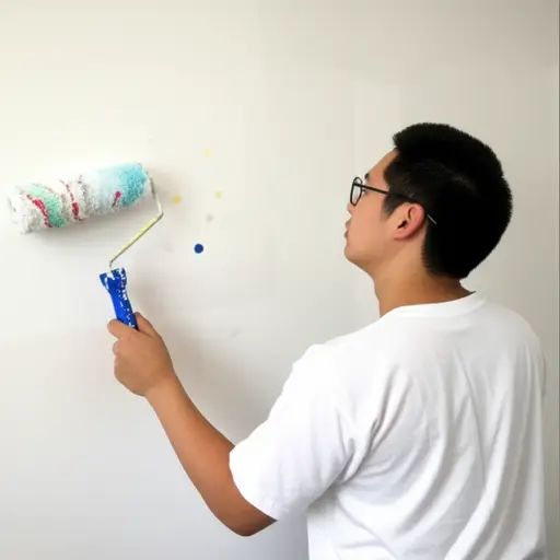 我们应该穿T恤粉刷墙壁，因为油漆可能会弄脏我们的T恤。