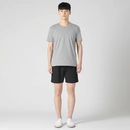 双脚分开站立。