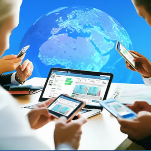 他们通过社交网站与全球的其他人交流。