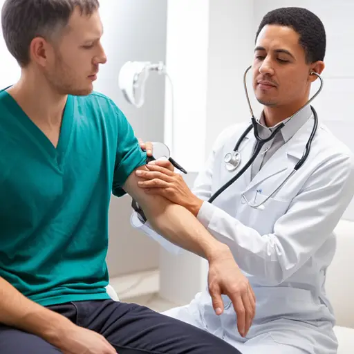 医生检查了我的手。