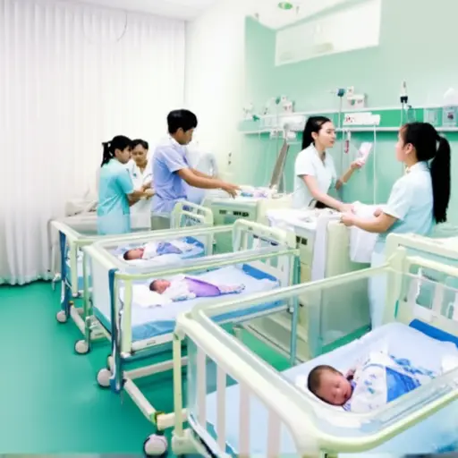 医院里有一个专门给新生儿用的房间。