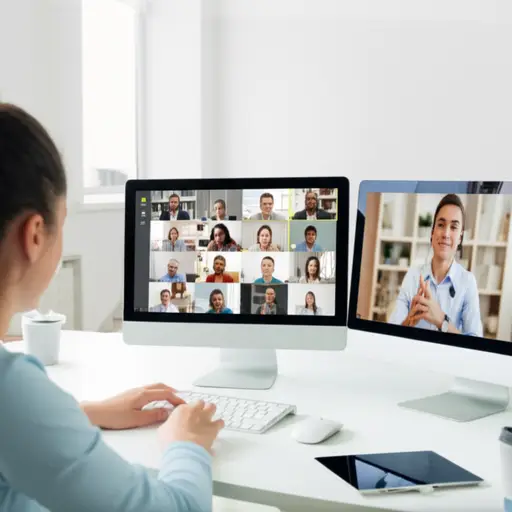 我们有一个在线会议。