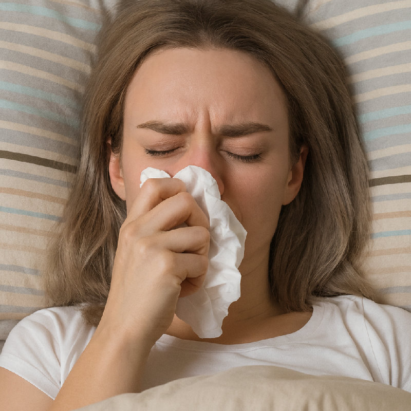 我鼻子堵了，所以呼吸很困难。