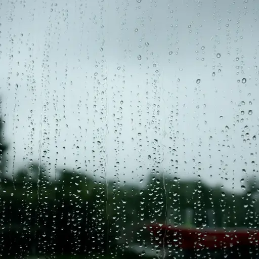 雨点开始敲打窗户。