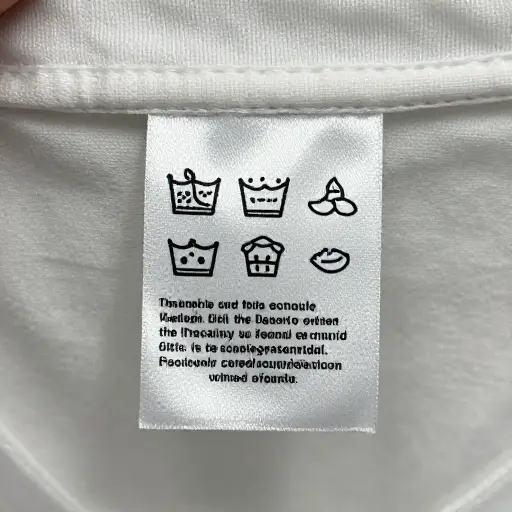 洗涤说明应该在标签上。