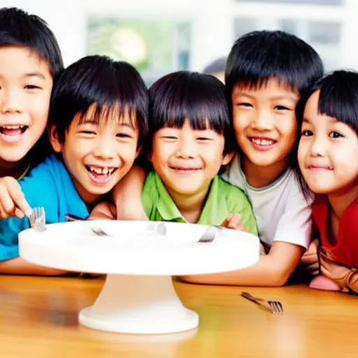 孩子们很快就吃光了蛋糕。