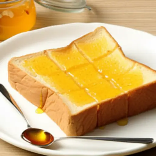 我早餐喜欢在吐司上涂一些蜂蜜。