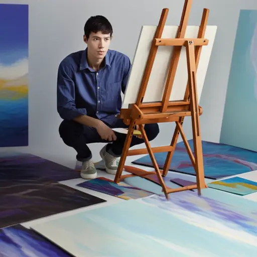 他在绘画方面有天赋。