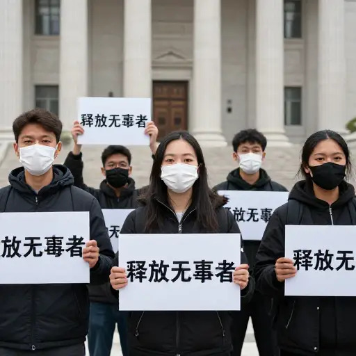 活动家们努力为那位被冤枉的人争取自由。