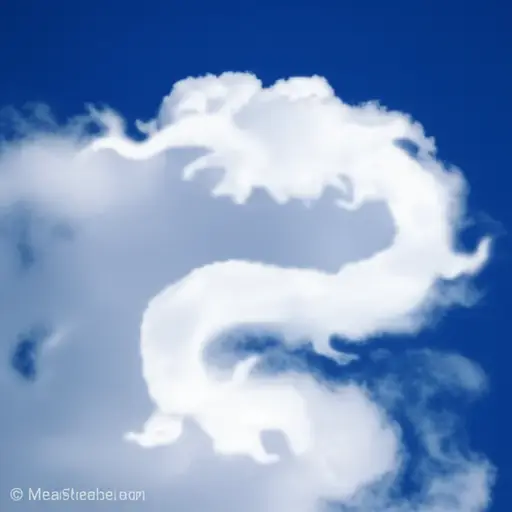 那片云看起来像一条龙。