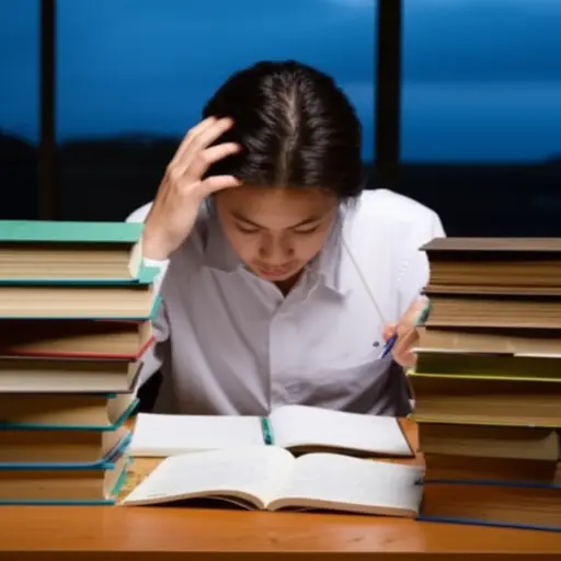 考试前我真的压力很大。